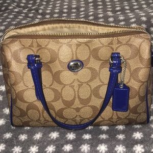 Beautiful brown & blue Coach purse 👜